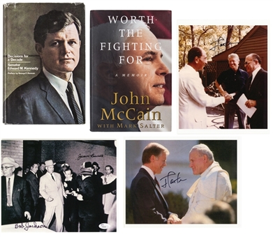 Lot of (5) US Political & Historical Single Signed Photos & Books Including Carter & McCain (JSA)